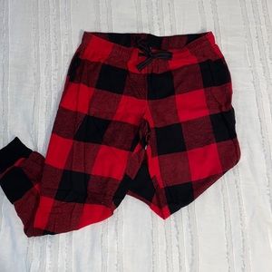 old navy extra small red plaid joggers